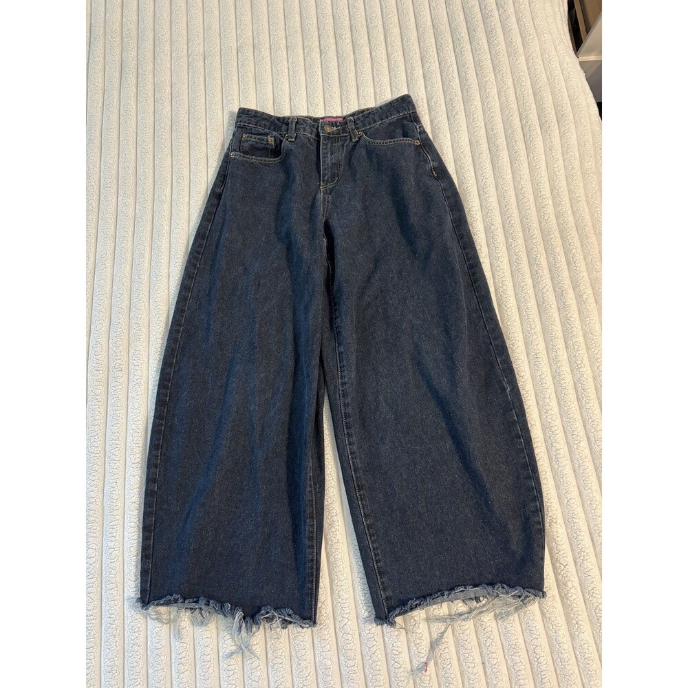 Edikted Y2K Baggy Barrell Jeans Women's XS dark wash oversized grunge skate emo
